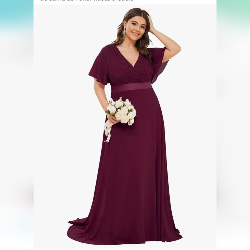Elegant Burgundy Evening Gown